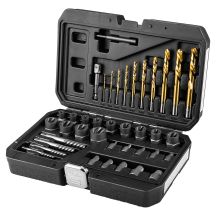 Set for damaged screws (with drills and extractors), 40 pieces