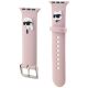 3. Karl Lagerfeld 3D Rubber Karl&Choupette Heads strap for Apple Watch 42/44/45/49mm - pink