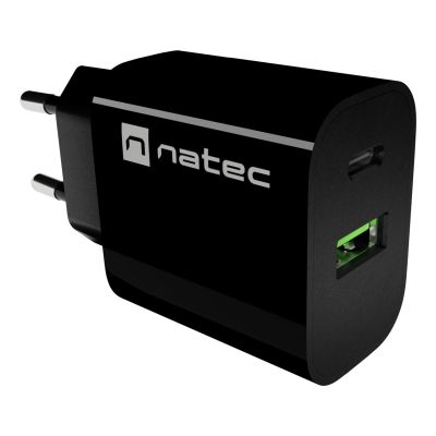 12. NATEC RIBERA WALL CHARGER 1X USB-A + 1X USB-
