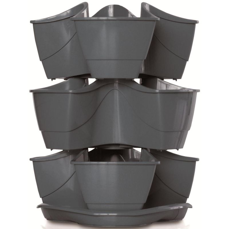 23. VERICAL GARDEN CASCADE HERB POT - GRAPHITE