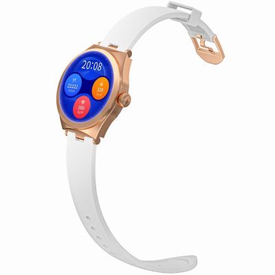 3. Smartwatch Gravity Rose Gold White GT25-4