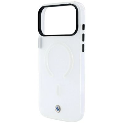 6. BMW Sign Frosted IML & Metal Logo MagSafe Case for iPhone 18 Pro Max / 17 Pro Max - Clear