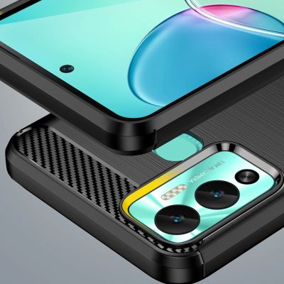 6. Carbon Case case for Infinix Hot 12 Play NFC / Hot 12 Play flexible silicone carbon cover black