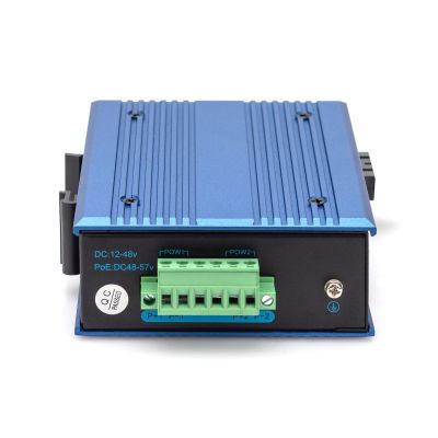4. Industrial media converter 1000Base-TX PoE 30W - 1000Base-FX SFP (without module) DIN extended temperature range