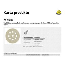 KLINGSPOR SELF-ADHESIVE ABRASIVE DISC 225mm PS33BK gr.220 GLS38 /50pcs.