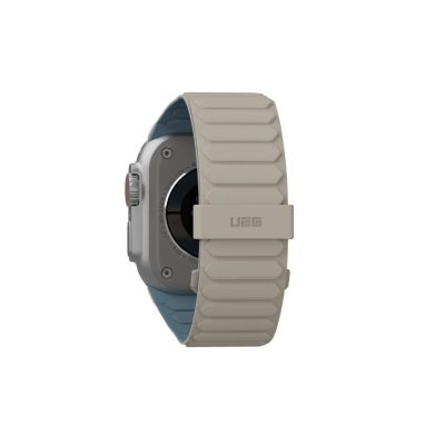 10. UAG Pathfinder - silicone double-sided magnetic strap for Apple Watch series: 1-3, 42mm / series 4-6 & SE 1-2, 44mm / series 7-9, 45mm / series 10, 46mm / Ultra 1-2, 49mm (dune / cloud blue)