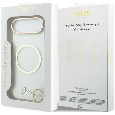 9. Guess IML Script Metal MagSafe Case for iPhone Air - Clear