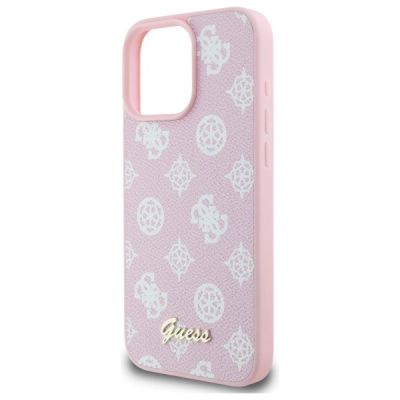 6. Guess Peony Script MagSafe iPhone 16 Pro Max Case - Pink