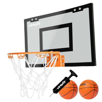 VIRTUFIT PRO MINI BASKETBALL BACKBOARD WITH 2 BALLS AND PUMP - BLACK