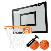 VIRTUFIT PRO MINI BASKETBALL BACKBOARD WITH 2 BALLS AND PUMP - BLACK
