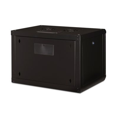 19. Digitus Unique 19" 7U wall-mounted network cabinet, 600x450, glass door, black, undivided, assembled, 100kg