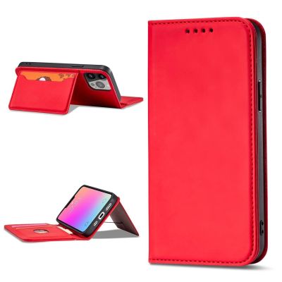 13. Magnet Card Case for iPhone 13 Pro Pouch Card Wallet Card Holder Red