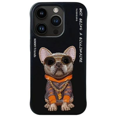 Nimmy Glasses Cool Dog Case for iPhone 15 Pro - Black