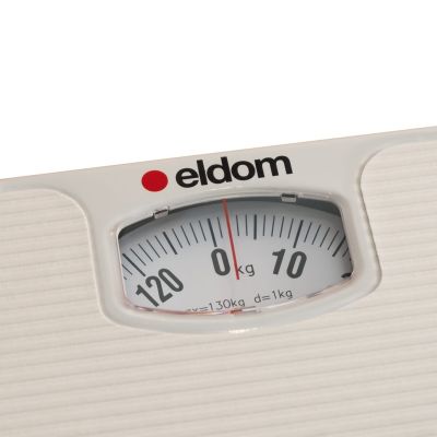 3. ELDOM MECHANICAL BATHROOM SCALE BR2016B WHITE UP TO 130 KG