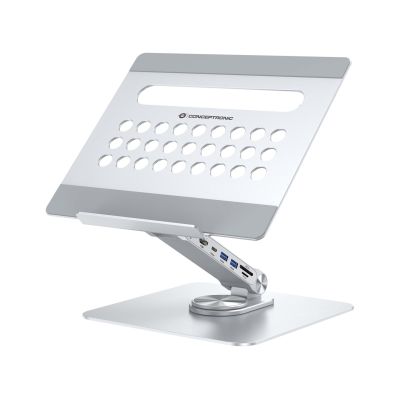 11. CONCEPTRONIC Laptop Holder with Docking Station 7 in 1 Silver