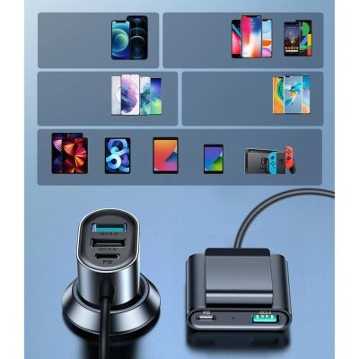 10. Joyroom car charger 2xPD + 2xQC3.0 72W 1.5m black (JR-CL05)