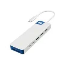 Hyper HyperDrive Flex Dual 4K HDMI 9-Port Docking Station, White/Blue | HD4103BUGL | Number of HDMI ports: 2