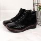 4. Women’s black insulated leather ankle boots with print, Filippo