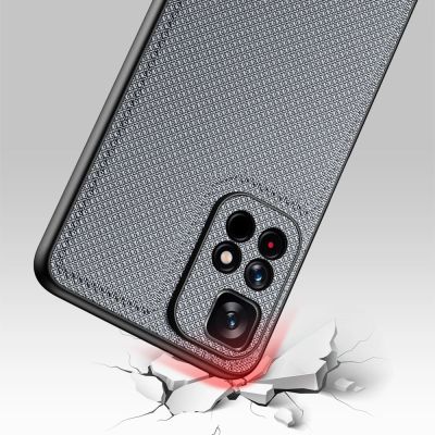 6. Dux Ducis Fino case cover covered with nylon material Poco M4 Pro 5G blue