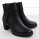 3. Black Leather Block-Heel Ankle Boots Rieker Y2567-00