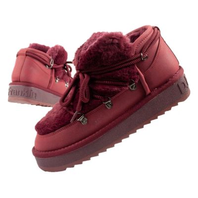 D.Franklin women's winter snow boots, fashionable fur lining, burgundy