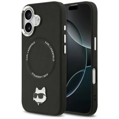 Karl Lagerfeld Choupette Pin MagSafe Case for iPhone 17 - Black