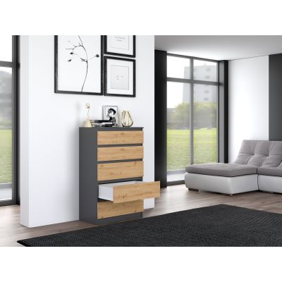 2. Chest of drawers M5 70x40xH112 anthracite/artisan
