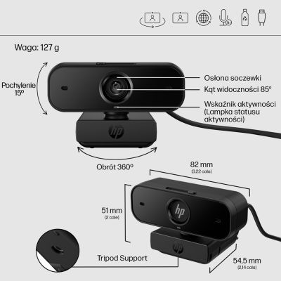 9. HP 430 Full HD Webcam USB Black 77B11AA
