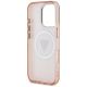 7. Guess IML Metal Glitter 4G Circle Triangle MagSafe Case for iPhone 16 Pro - Pink