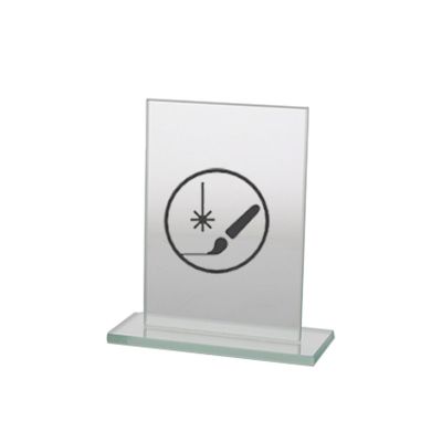 Engraved glass trophy + paint filling