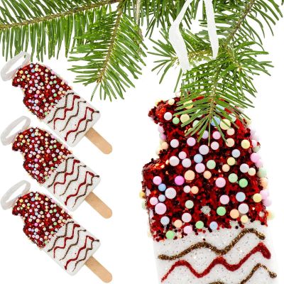 9. ICE CREAM HANGING DECORATION BALL 3 PCS WHITE