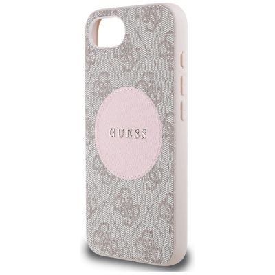 6. Guess 4G Circle Classic Logo MagSafe case for iPhone 16e - pink