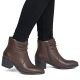 6. Women's brown leather ankle boots on a block heel Rieker 73953-27