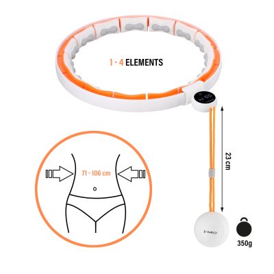 16. HHM21 HULA HOP WHITE/ORANGE WITH MAGNETS, TPE PROTECTION AND WEIGHT + HMS COUNTER