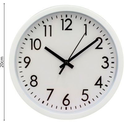 7. PP WALL CLOCK 20CM WHITE