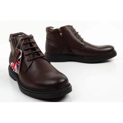 7. Lee Cooper men's shoes elegant brown leather insulated ankle boots