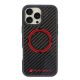 Audi Carbon Fiber Sport Red Circle MagSafe Case for iPhone 16 Pro Max 6.9" - Black