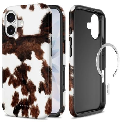 Tech-Protect Lamano MagSafe case for iPhone 17 - brown and white