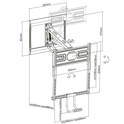 8. TV wall mount 43"-50"/35kg 1TFT 4Gelenke pull-down black