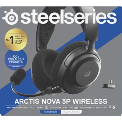 4. Steelseries Arctis Nova 3P Wireless headphones for Playstation, Black