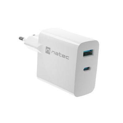 5. NATEC CHARGER RIBERA GAN 1X USB-A + 1X USB-C 65W WHITE NUC-2144