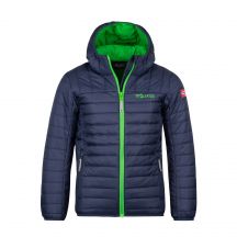 Trollkids Kids Eikefjord Jacket, navy/bright green, ultralight transitional jacket for boys/girls (463-100)