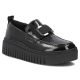 Women's leather platform moccasins, patent leather, black, Filippo DP8269