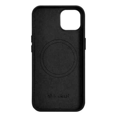 3. iCarer Litchi Premium Leather Case iPhone 14 Plus Magnetic Leather Case with MagSafe Black (WMI14220711-BK)