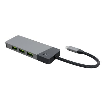 7. GREEN CELL HUB USB-C ADAPTER GC CONNECT 7IN1 (3XUSB 3.1, HDMI 4K 60HZ, USB-C PD 85W, MICROSD/SD)