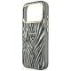 6. Guess IML Zebra Glitter Triangle Logo MagSafe Case for iPhone 17 Pro Max / 18 Pro Max - Silver