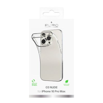 12. Puro 03 Nude Silicone Case for iPhone 16 Pro Max - Transparent