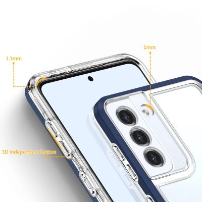 4. Clear 3in1 Case for Samsung Galaxy S21 + 5G (S21 Plus 5G) Frame Gel Cover Blue