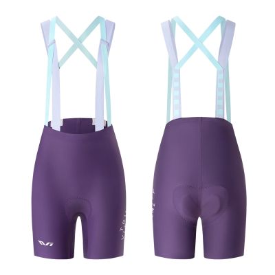 2. Rockbros YDDK017-1 TVI Women's Cycling Shorts with Bib and Pad Size S - Purple