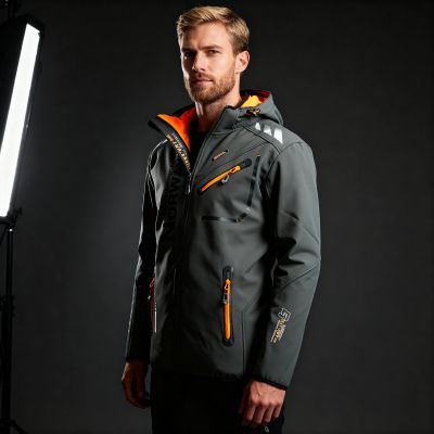 7. Geographical Norway Softshell Jacket Royaute DB 068 M WY8027H/GN/Dark Gray / Orange